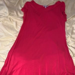 Bright Coral T Shirt Dress